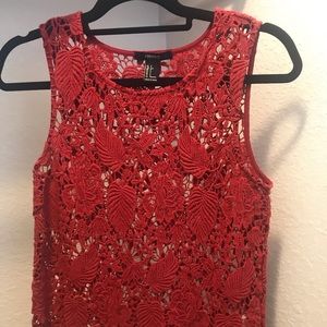 Forever 21 Crochet Sleeveless Top w Scallop Detail